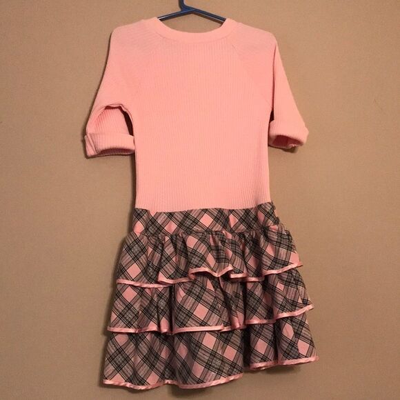 Youngland Pink Plaid Ruffle Dress - Size 6 - Picture 8 of 8